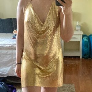 Gold chain mail dress